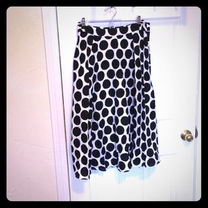 Black and white polka dot skirt